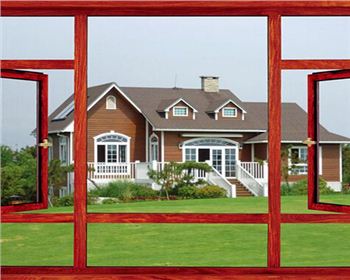 四川鋁木對開門窗